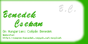 benedek csepan business card