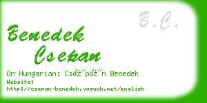 benedek csepan business card